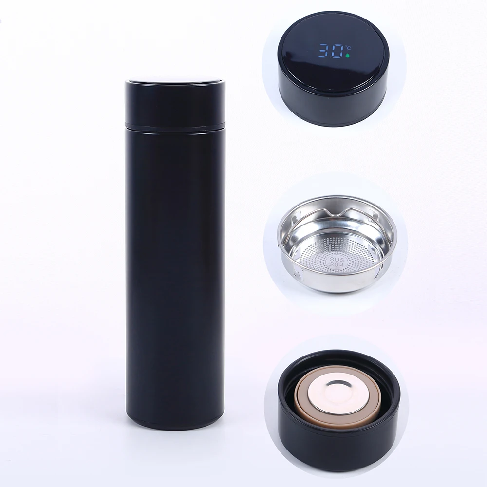 Smart Water Bottle with LED Temperature Display 500ML Stainless Steel Insulated Water Flask Tea Infuser Bottle